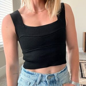 Black Spandex Snug Crop Top